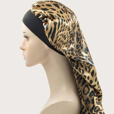 Leopard Silk Long Bonnet - Reinventing Glamour