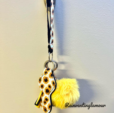 White Sunflower “Safety” Keychain - Reinventing Glamour